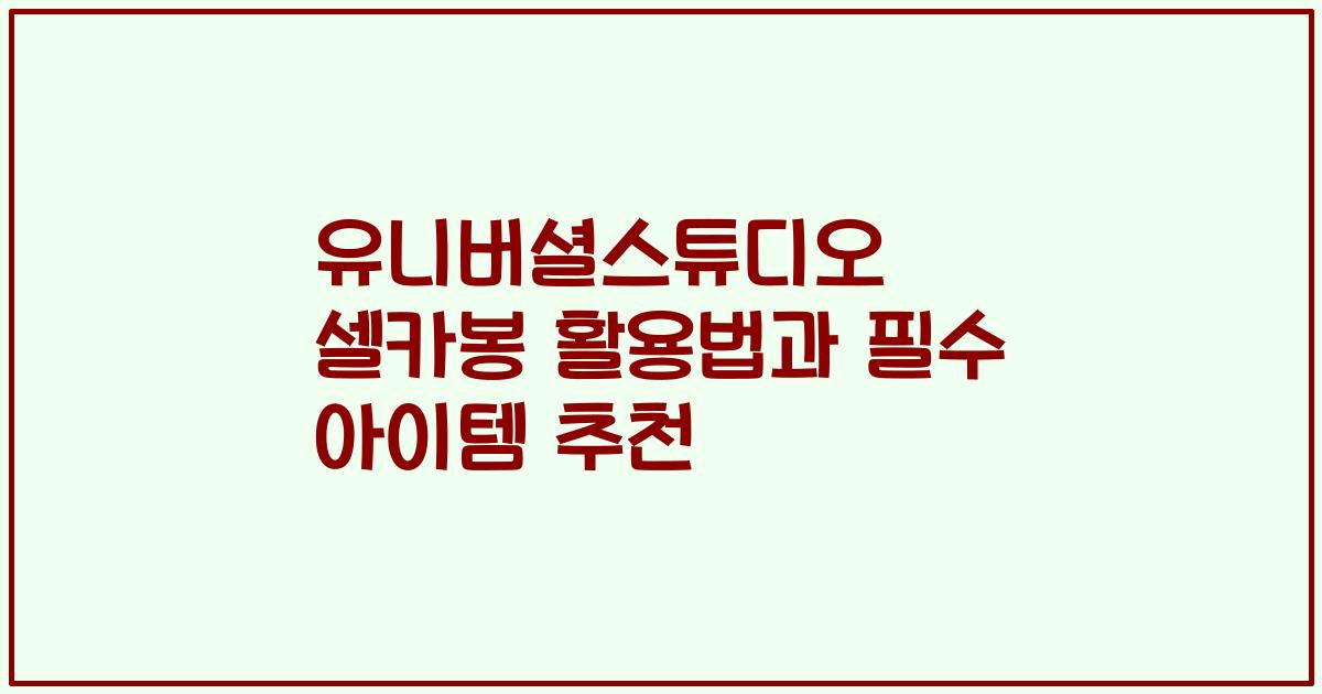 유니버셜스튜디오 셀카봉 활용법과 필수 아이템 추천